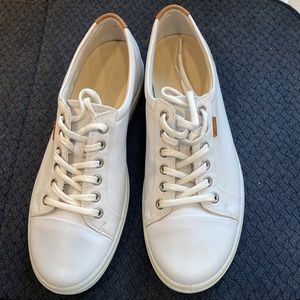 EUC. Worn once. Ecco soft 7 sneakers. White, women’s size 9.